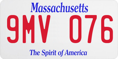 MA license plate 9MV076