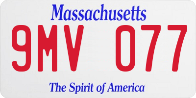 MA license plate 9MV077
