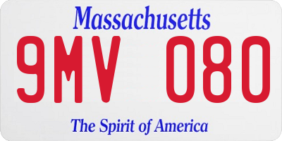 MA license plate 9MV080