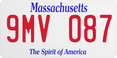MA license plate 9MV087