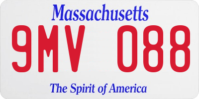 MA license plate 9MV088