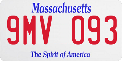 MA license plate 9MV093