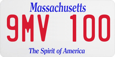 MA license plate 9MV100