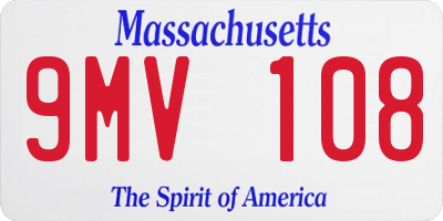 MA license plate 9MV108
