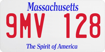 MA license plate 9MV128