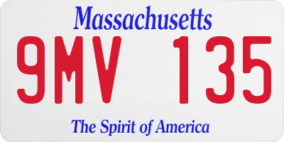 MA license plate 9MV135
