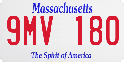 MA license plate 9MV180
