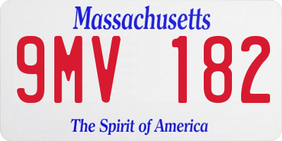 MA license plate 9MV182