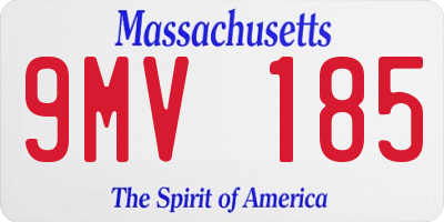 MA license plate 9MV185