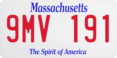 MA license plate 9MV191