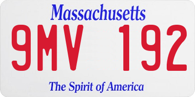 MA license plate 9MV192