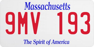 MA license plate 9MV193