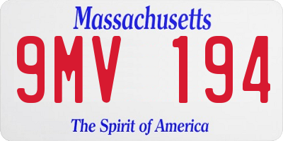 MA license plate 9MV194