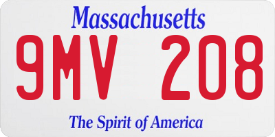 MA license plate 9MV208