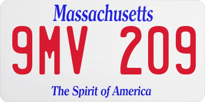 MA license plate 9MV209