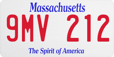 MA license plate 9MV212