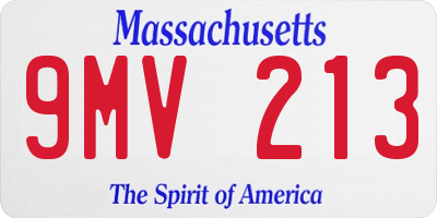 MA license plate 9MV213