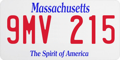 MA license plate 9MV215