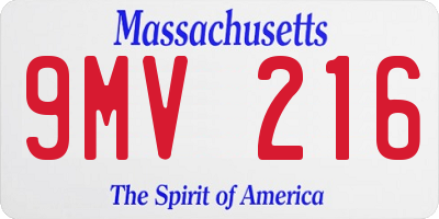 MA license plate 9MV216