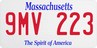 MA license plate 9MV223