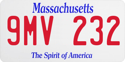 MA license plate 9MV232