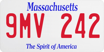 MA license plate 9MV242