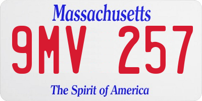 MA license plate 9MV257