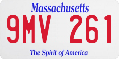 MA license plate 9MV261