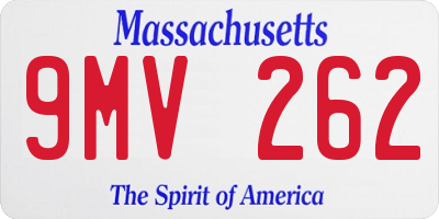 MA license plate 9MV262