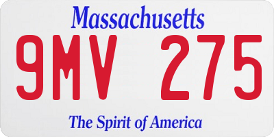 MA license plate 9MV275