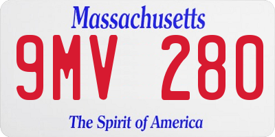 MA license plate 9MV280