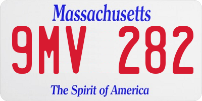 MA license plate 9MV282