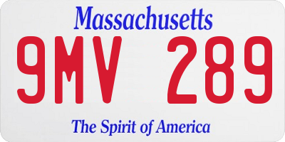 MA license plate 9MV289
