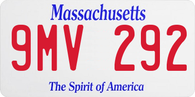 MA license plate 9MV292