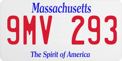 MA license plate 9MV293