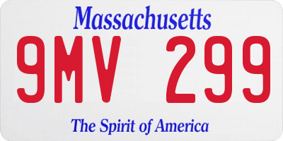 MA license plate 9MV299