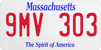 MA license plate 9MV303