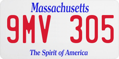 MA license plate 9MV305