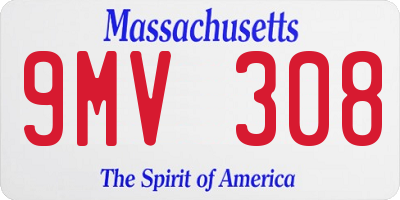 MA license plate 9MV308