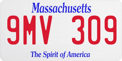 MA license plate 9MV309