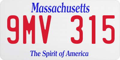 MA license plate 9MV315
