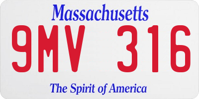 MA license plate 9MV316