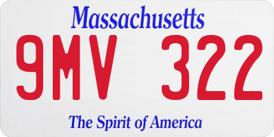 MA license plate 9MV322