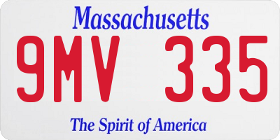 MA license plate 9MV335