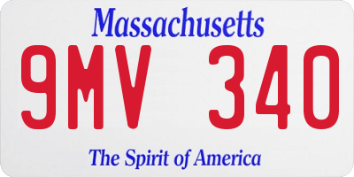 MA license plate 9MV340