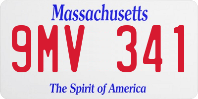 MA license plate 9MV341