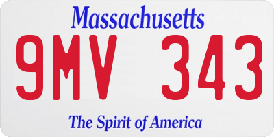 MA license plate 9MV343