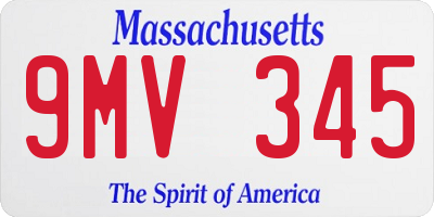 MA license plate 9MV345