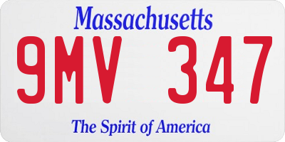 MA license plate 9MV347