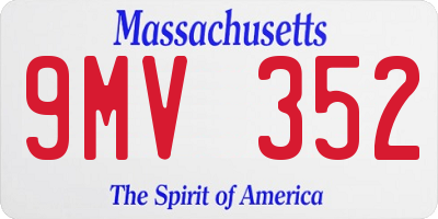 MA license plate 9MV352